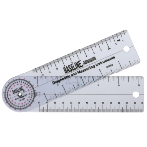 Goniómetro de plástico Baseline - Estilo Rulongmeter - Cabezal de 360 grados - Brazos de 6 pulgadas