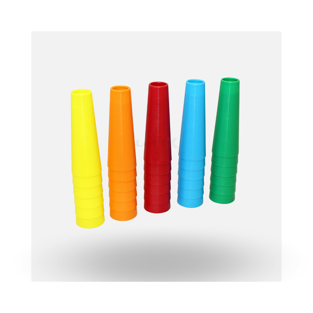 Conos de Motricidad apilables para rehabilitación. Set 5 unidades